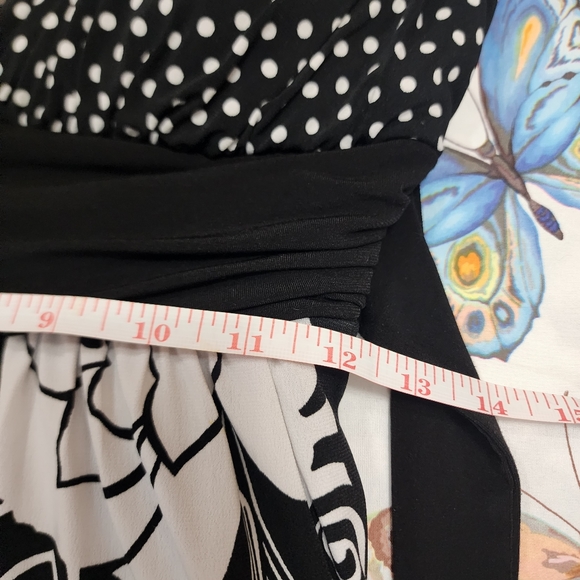 Womens Y2K Speechless Black & White Floral Pattern Mini Bubble Dress Size Small - Picture 9 of 10